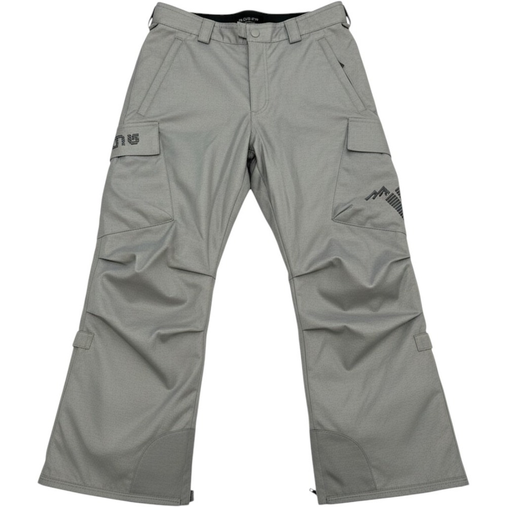 Burton Snow Pants Kids L 10/12 Gray Dryride Insulated Cargo Ski Snowboard